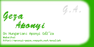 geza aponyi business card